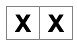 due quadrati riempiti con x